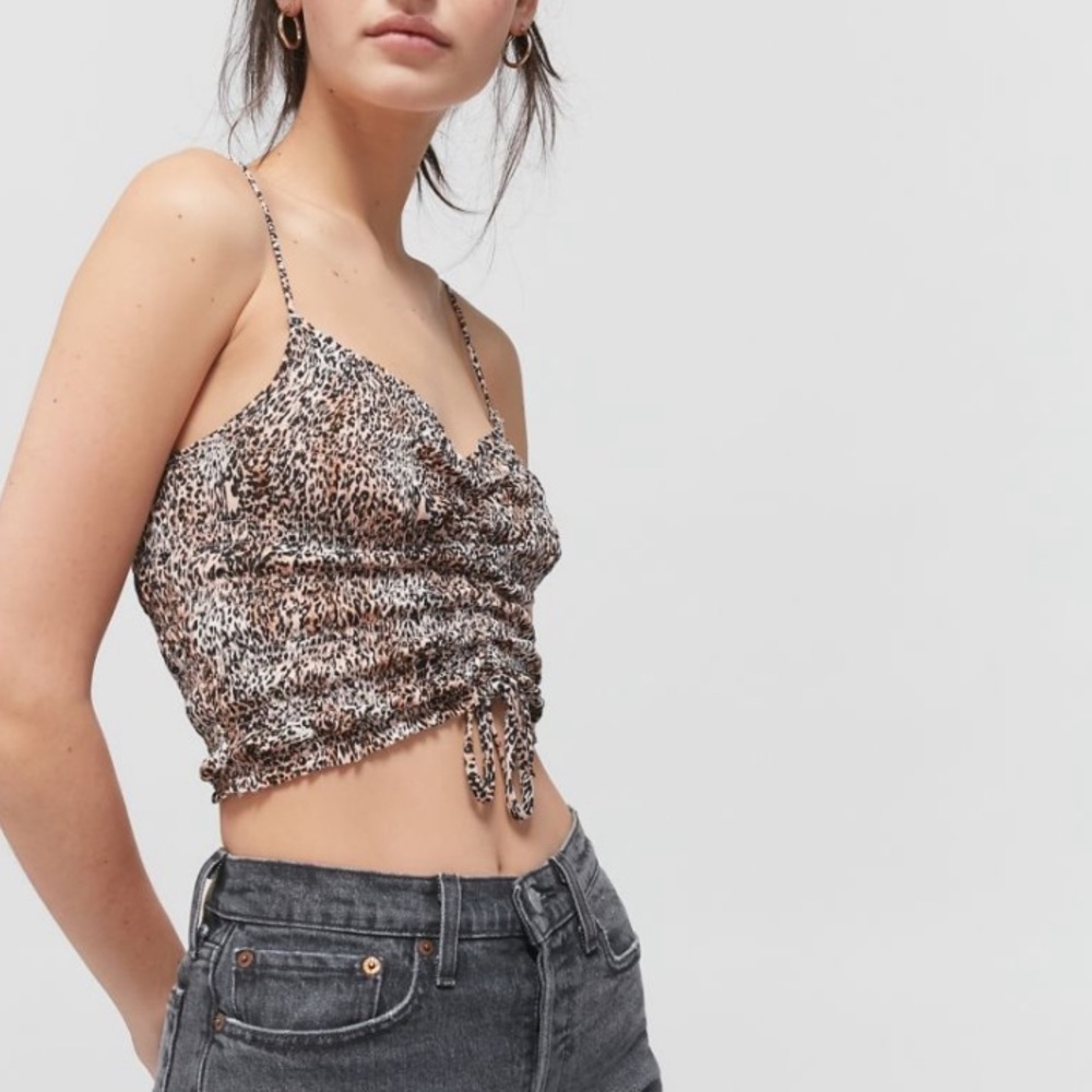 UO Sophie Ruched Cropped Tank Top